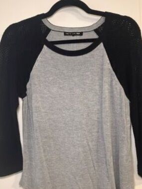 rag & bone Lexie  with Black Raglan Sleeve Long Sleeve mesh Tee small